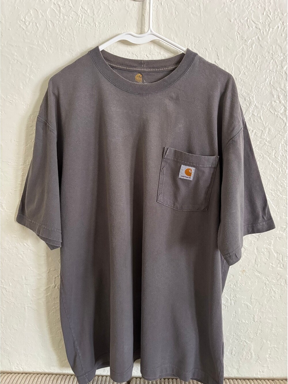 Carhartt K87 Charcoal Gray Short Sleeve Pocket Tee Large Regular